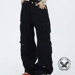 Street Style Multi-Pocket Loose Straight Cargo Pants