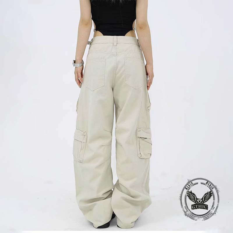 Street Style Multi-Pocket Loose Straight Cargo Pants