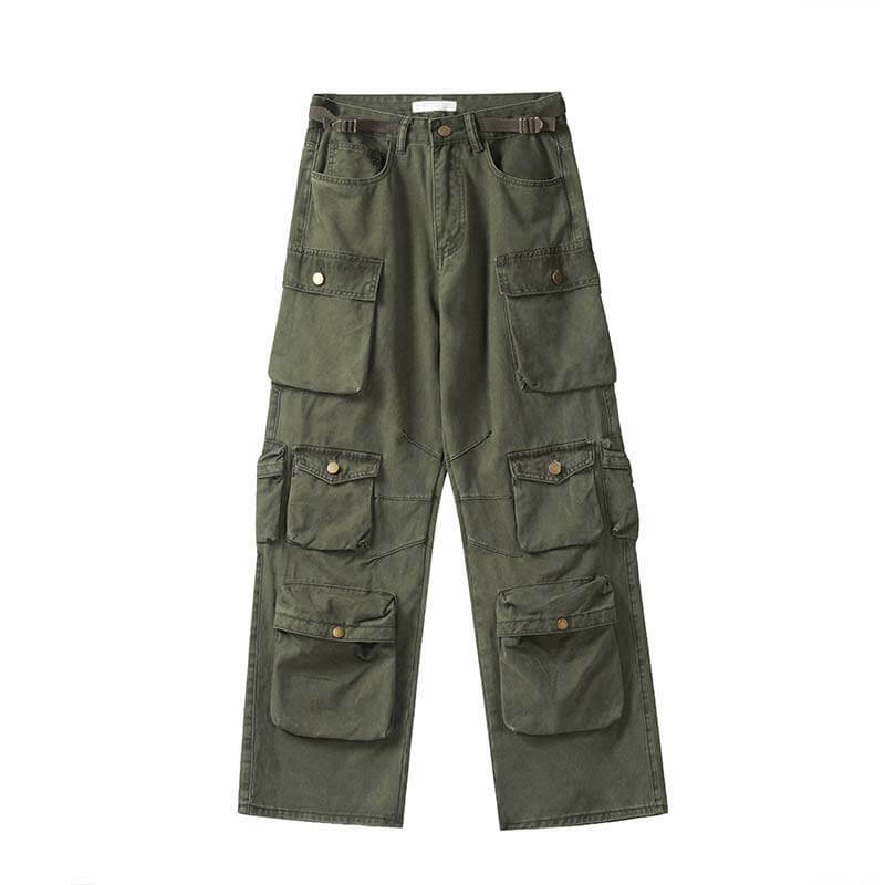 Street Style Multi-Pocket Loose Straight Cargo Pants