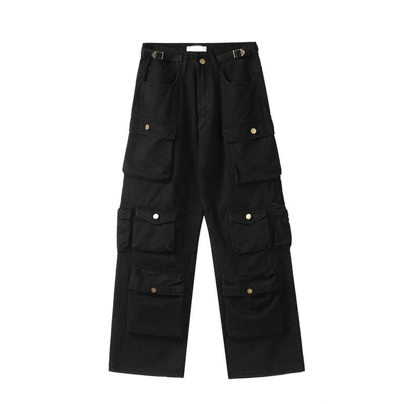 Street Style Multi-Pocket Loose Straight Cargo Pants