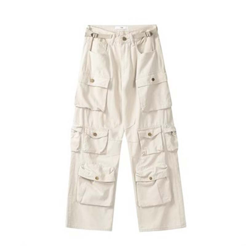 Street Style Multi-Pocket Loose Straight Cargo Pants