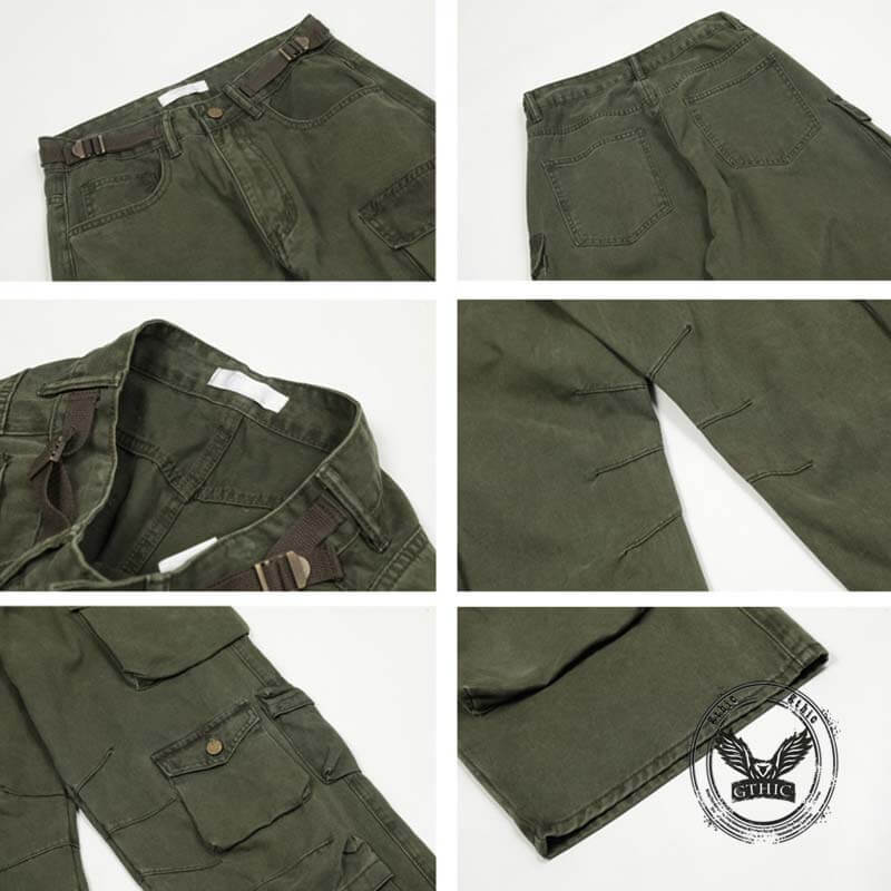 Street Style Multi-Pocket Loose Straight Cargo Pants