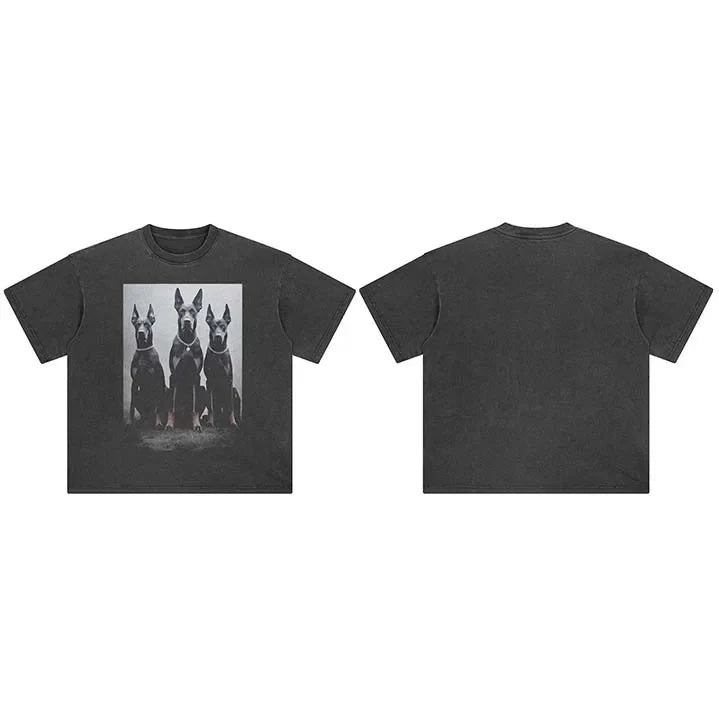 Three Dogs Graphic T Shirts Y2K