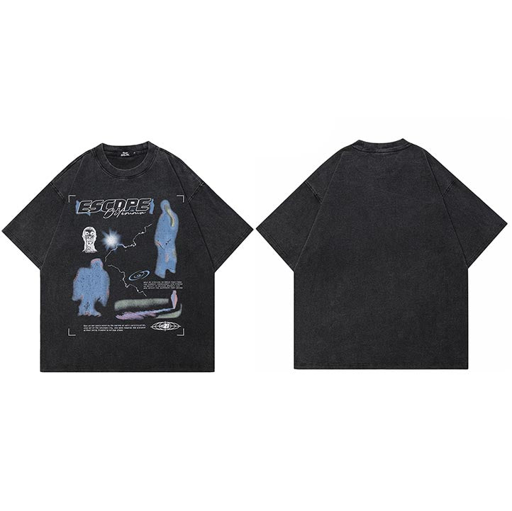 Vintage Graphic Escape T Shirt Y2K