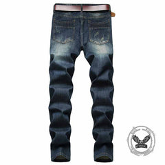 Vintage Patches Decoration Ripped Straight Jeans