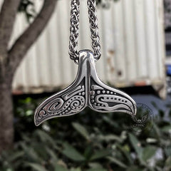 Vintage Whale Tail Stainless Steel Pendant