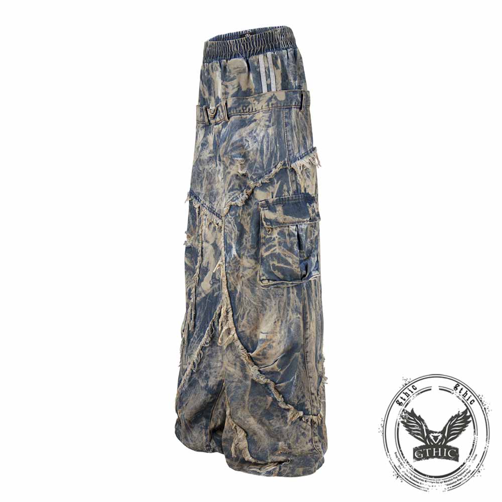 Wasteland-Style Y2K Washed Distressed Baggy Jeans