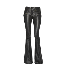 Women's Slim Lace-Up Flared Pants