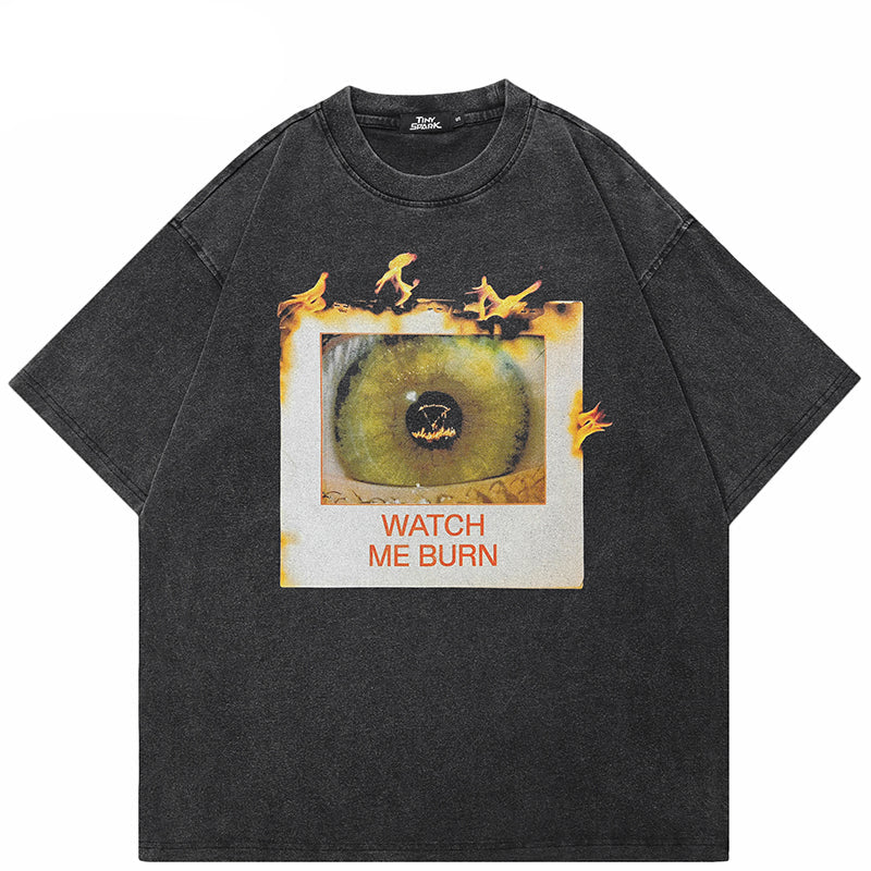 Y2K Burn Eye Graphic T Shirt