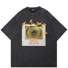 Y2K Burn Eye Graphic T Shirt
