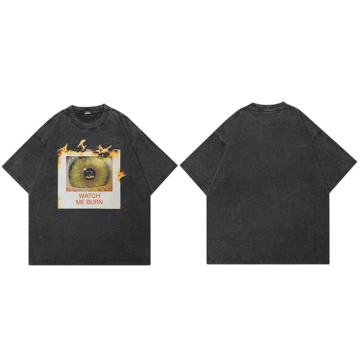 Y2K Burn Eye Graphic T Shirt