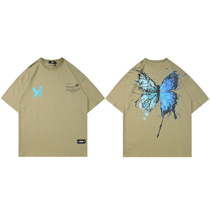 Y2K Butterfly Print T Shirt