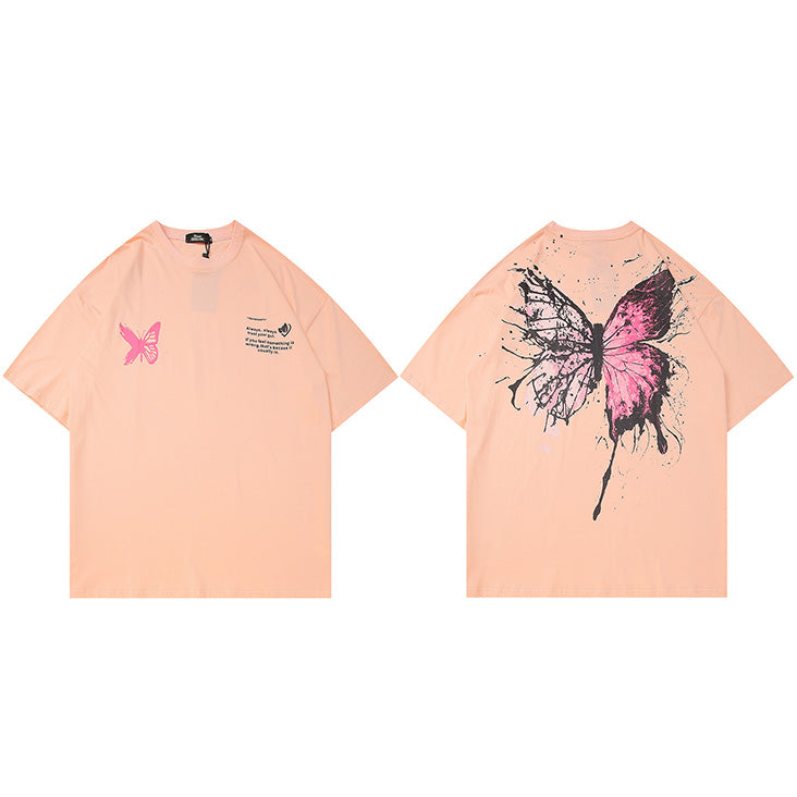 Y2K Butterfly Print T Shirt