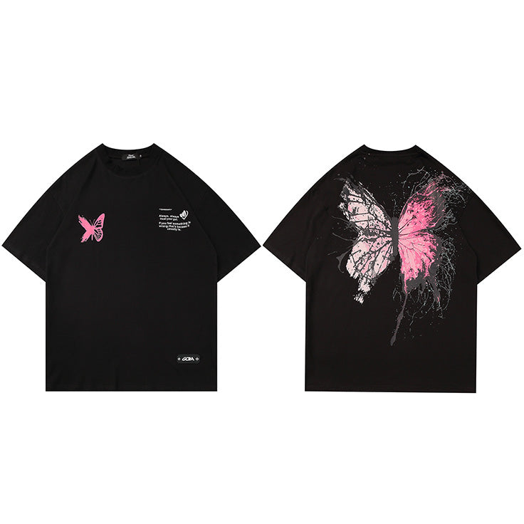 Y2K Butterfly Print T Shirt