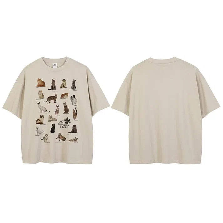 Y2K Cats Graphic T Shirt