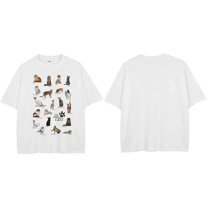 Y2K Cats Graphic T Shirt