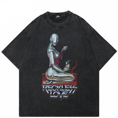 Y2K Cyber Graphic T Shirt