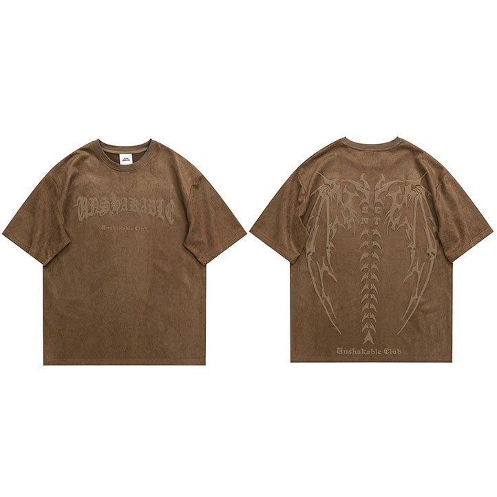 Y2K Devil Wings Skeleton Graphic T-Shirt