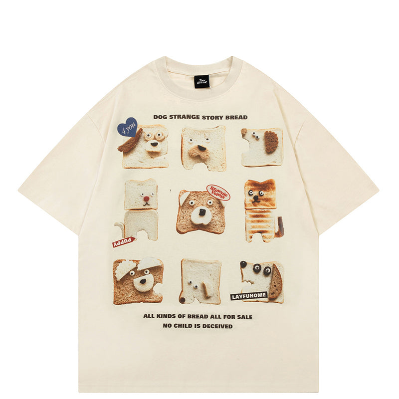 Y2K Funny Dog Bread Graphic Tees