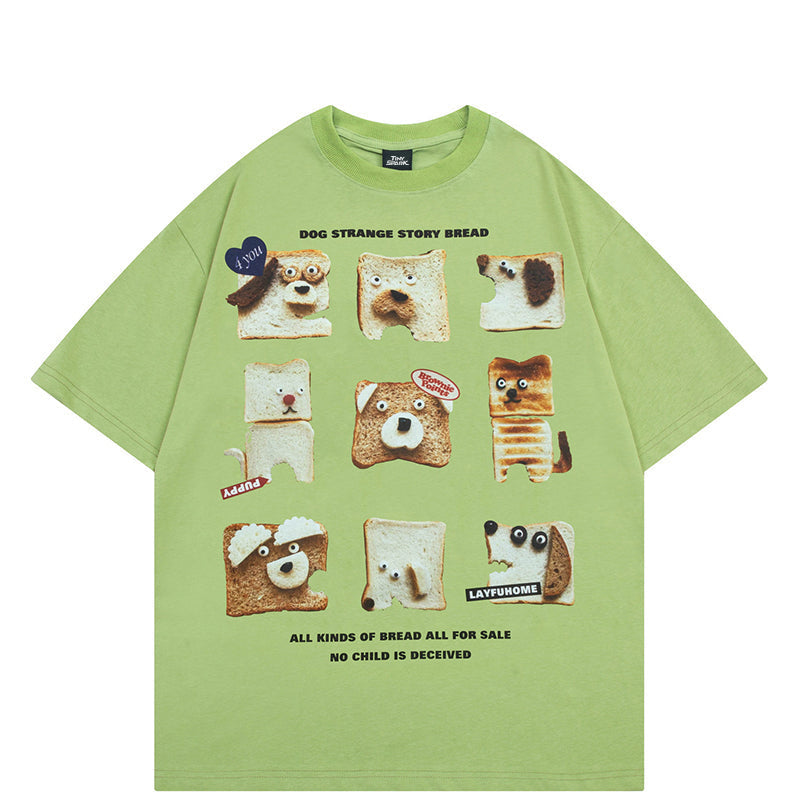 Y2K Funny Dog Bread Graphic Tees