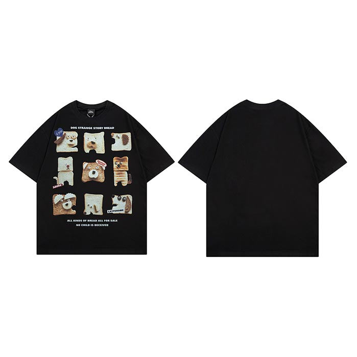 Y2K Funny Dog Bread Graphic Tees
