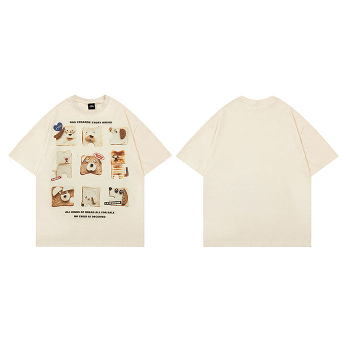 Y2K Funny Dog Bread Graphic Tees