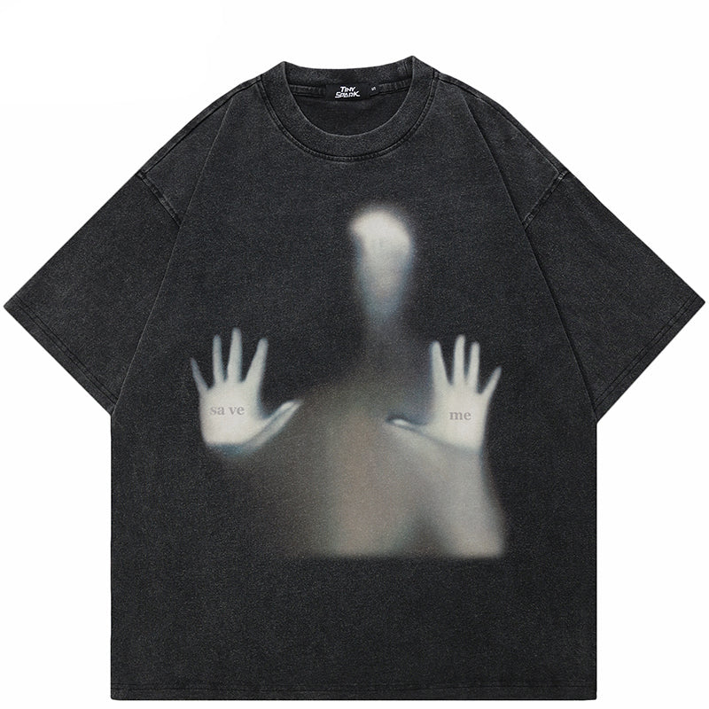 Y2K Human Shadow Graphic T Shirt