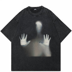 Y2K Human Shadow Graphic T Shirt