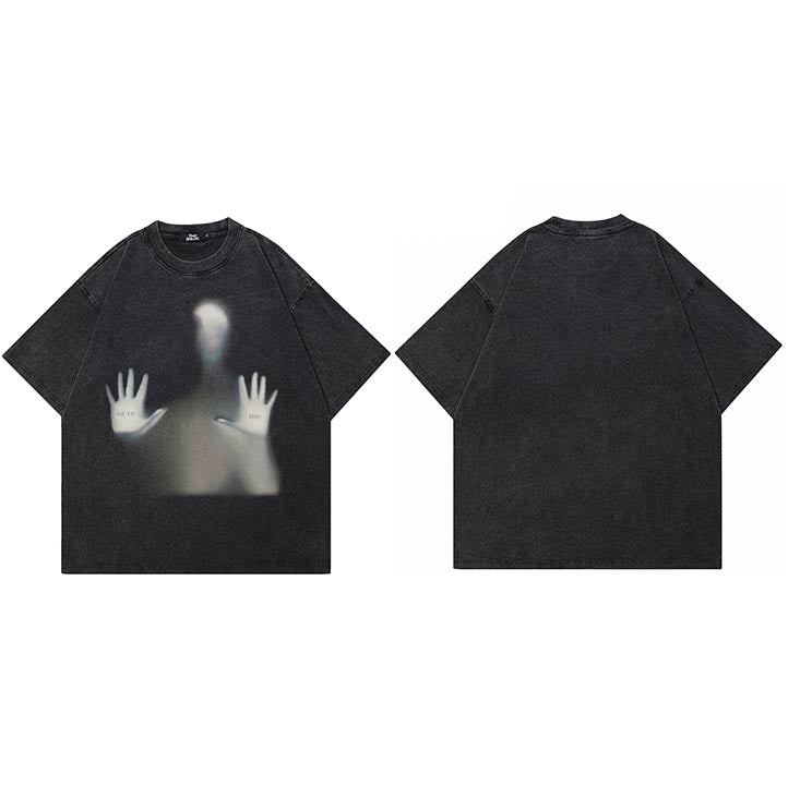 Y2K Human Shadow Graphic T Shirt