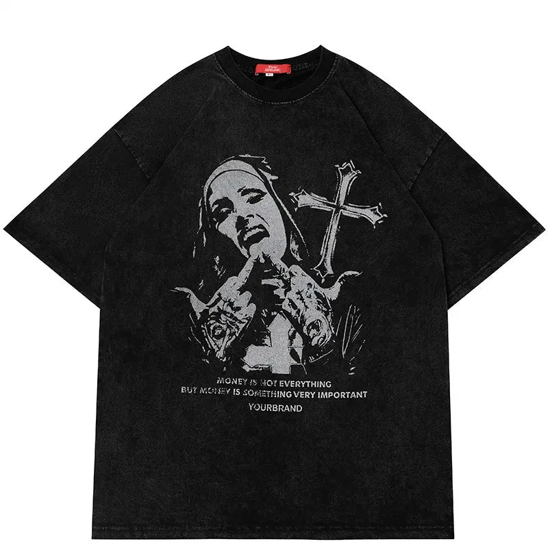 Y2K Oversized Cross T-Shirt