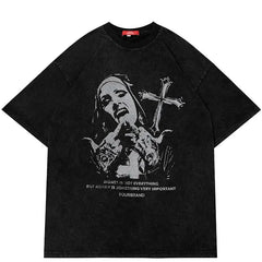 Y2K Oversized Cross T-Shirt