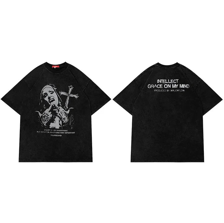 Y2K Oversized Cross T-Shirt