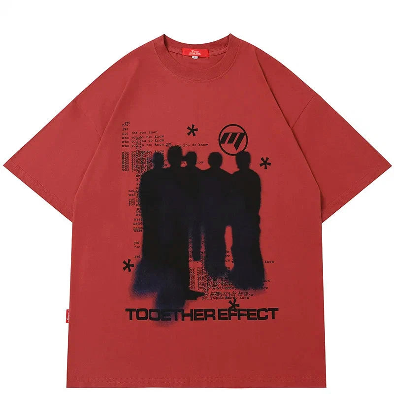 Y2K Shadow Print T Shirt