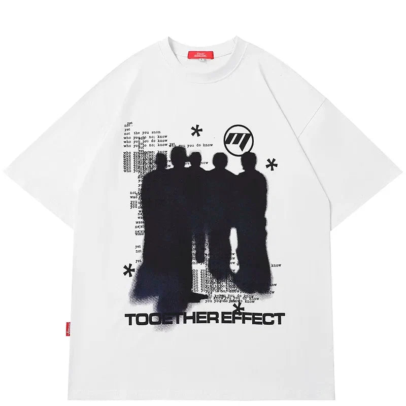 Y2K Shadow Print T Shirt