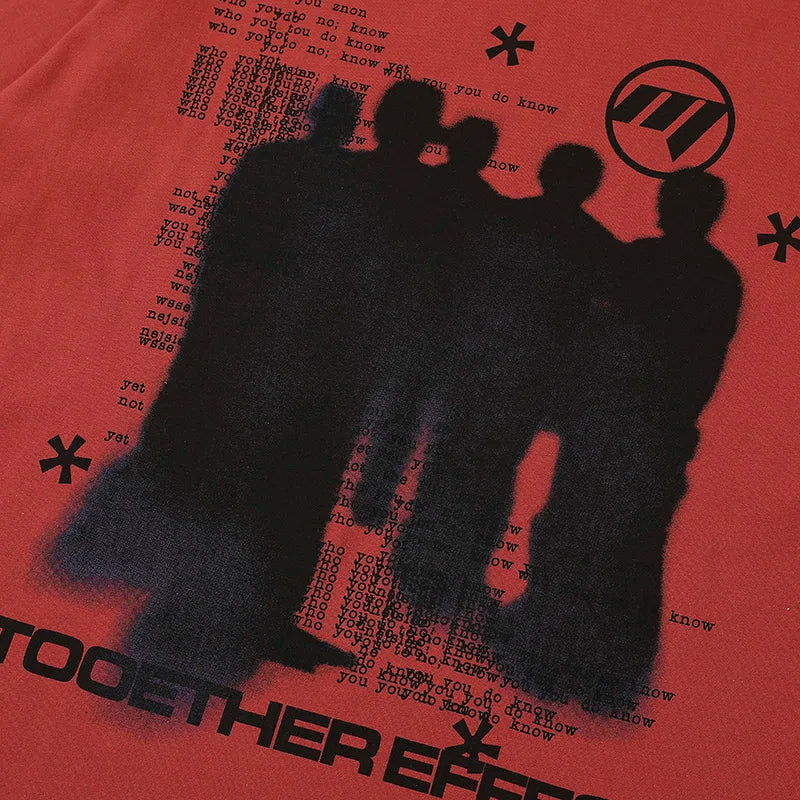 Y2K Shadow Print T Shirt