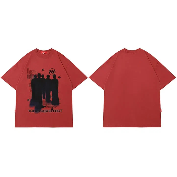 Y2K Shadow Print T Shirt