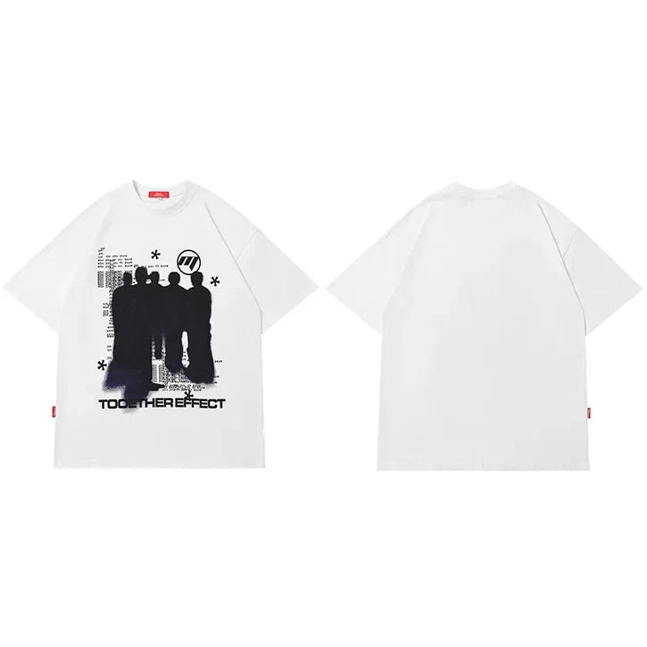 Y2K Shadow Print T Shirt