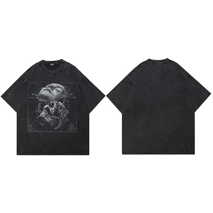 Y2K Skull Graphic T Shirt