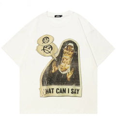 Y2K White Casual Graphic Shirt