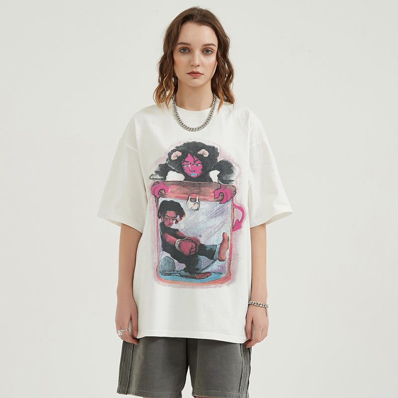 Y2K White Shirt Graphic Casual