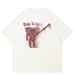 Y2K White Shirt Graphic Casual