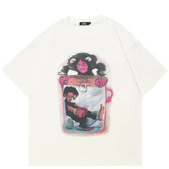 Y2K White Shirt Graphic Casual