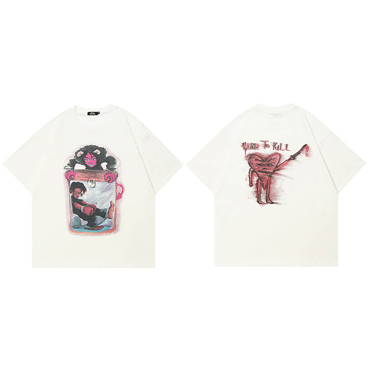 Y2K White Shirt Graphic Casual